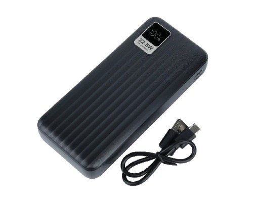 [Аксессуар] Perfeo Powerbank WATERFALL 20000 mAh/LED дисплей/PD + QC 3.0/Type-C/2 USB/Выход: 5A, max 22.5WBlack (PF_E1471)