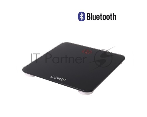 Весы электронные Domie с функцией Bluetooth подключения, до 180 кг, с цифровым дисплеем