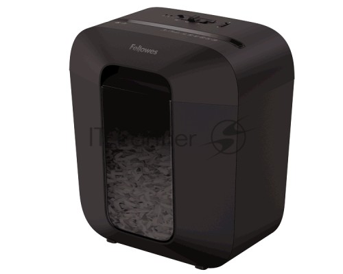 Шредер Fellowes PowerShred LX25 черный (секр.P-4)/перекрестный/6лист./11.5лтр./скрепки/скобы/пл.карты