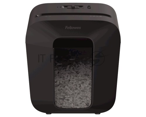 Шредер Fellowes PowerShred LX25 черный (секр.P-4)/перекрестный/6лист./11.5лтр./скрепки/скобы/пл.карты