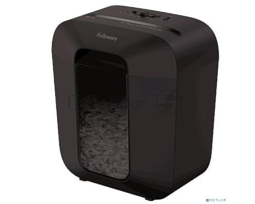 Шредер Fellowes PowerShred LX25 черный (секр.P-4)/перекрестный/6лист./11.5лтр./скрепки/скобы/пл.карты