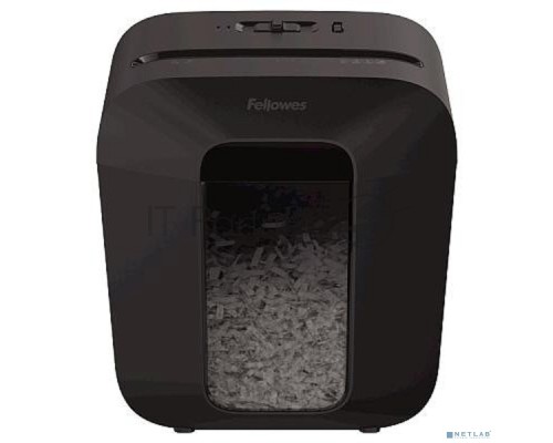 Шредер Fellowes PowerShred LX25 черный (секр.P-4)/перекрестный/6лист./11.5лтр./скрепки/скобы/пл.карты