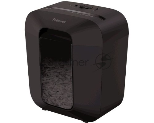 Шредер Fellowes PowerShred LX25 черный (секр.P-4)/перекрестный/6лист./11.5лтр./скрепки/скобы/пл.карты
