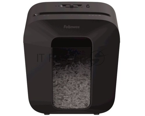 Шредер Fellowes PowerShred LX25 черный (секр.P-4)/перекрестный/6лист./11.5лтр./скрепки/скобы/пл.карты