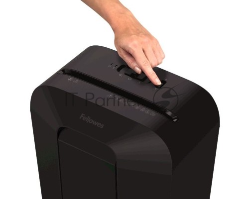 Шредер Fellowes PowerShred LX50 черный (секр.P-4)/перекрестный/9лист./17лтр./скрепки/скобы/пл.карты
