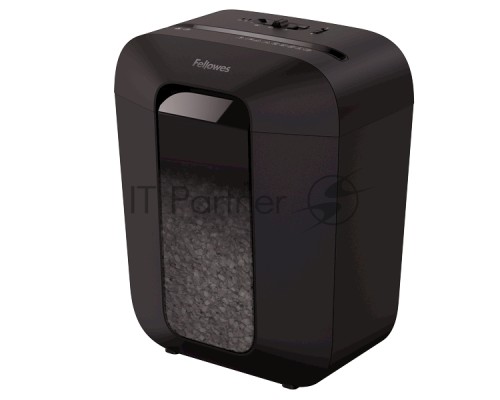 Шредер Fellowes PowerShred LX50 черный (секр.P-4)/перекрестный/9лист./17лтр./скрепки/скобы/пл.карты