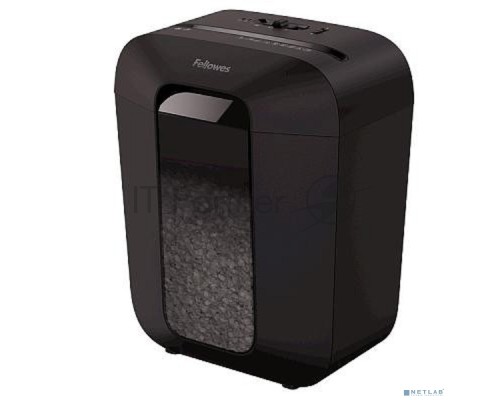 Шредер Fellowes PowerShred LX50 черный (секр.P-4)/перекрестный/9лист./17лтр./скрепки/скобы/пл.карты
