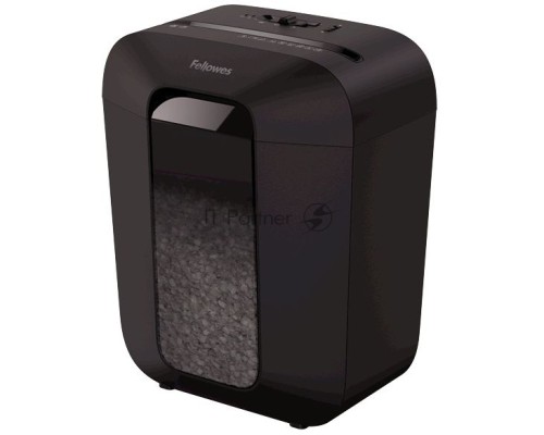 Шредер Fellowes PowerShred LX50 черный (секр.P-4)/перекрестный/9лист./17лтр./скрепки/скобы/пл.карты