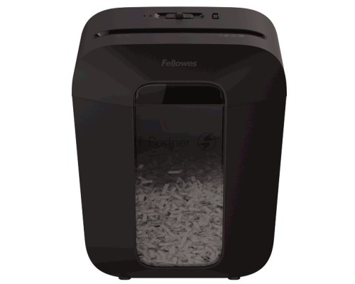 Шредер Fellowes PowerShred LX50 черный (секр.P-4)/перекрестный/9лист./17лтр./скрепки/скобы/пл.карты
