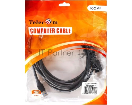 Кабель удлинительный USB3.0 Am-Af 3m Telecom черный (TUS708-3M)