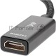 Кабель-переходник DP --> HDMI-F 0.2m , серый металлик, оплетка, 4K@60Hz, Telecom (TA560)