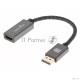 Кабель-переходник DP --> HDMI-F 0.2m , серый металлик, оплетка, 4K@60Hz, Telecom (TA560)
