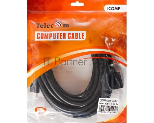 Кабель удлинительный HDMI-19M---HDMI-19F ver 2.0, 5m, TELECOM TCG235MF-5M