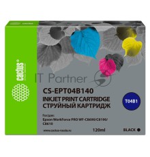 Картридж струйный Cactus CS-EPT04B140 черный (120мл) для Epson WorkForce Pro WF-C8190, WF-C8690