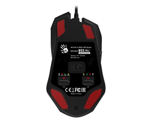 Мышь A4Tech Bloody W60 Max красный оптическая (10000dpi) USB (10but)