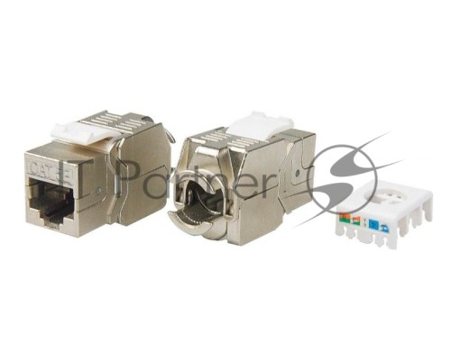 Hyperline KJ8-8P8C-C5e-180-TLS-SH-F-WH Вставка Keystone Jack RJ-45(8P8C), категория 5e, экранированная, тип 180 градусов, Toolless, белая
