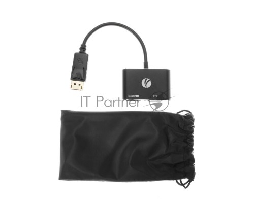 Кабель-переходник DisplayPort(M) ---> HDMI(F)+VGA(F)4K@30Hz VCOM Allum shell<CG640M-0.15>