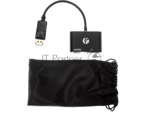 Кабель-переходник DisplayPort(M) ---> HDMI(F)+VGA(F)4K@30Hz VCOM Allum shell<CG640M-0.15>