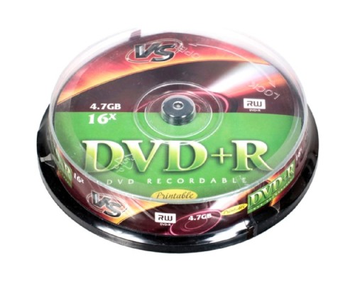 [Диск] Диски VS DVD+R 4,7 GB 16x CB/10 Ink Print (620557)