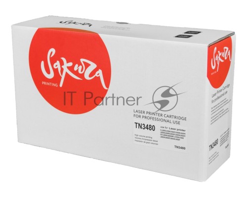 Картридж Sakura TN3480  для Brother  HL-L5000,  HL-L5100,  HL-L5200,  HL-L6250,  HL-L6300,  HL-L6400,  DCP-L5500DN,  DCP-L6600DW,  MFC-L5700DN,  MFC-L5750DW,  MFC-L6800,  MFC-L6900  , черный, 8000 к.