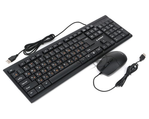 Комплект клавиатура+мышь проводные Gembird KBS-9150, черн.,104кл, 3кн., каб.1.5м