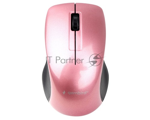 Мышь беспроводная Gembird MUSW-370 розовый, 1000 dpi, радиоканал, USB, кнопки - 3