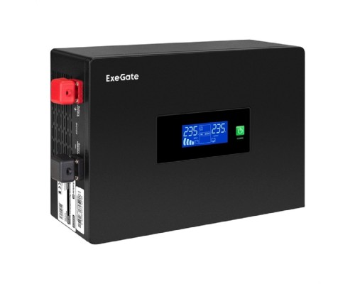 [ИБП] Exegate EX295992RUS ИБП (инвертор, синус, для котла, PF=1, настенный) ExeGate IdealSine SR-600.LCD.2SH <600VA/600W, чистая синусоида, цветной LCD-дисплей, 2*Schuko, настенный, Black> 
