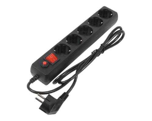 [Filum] Filum Сетевой фильтр FL-SP3-5-3M-BL, 3 м., черный, 2200 Вт., 5 розеток, коробка {00-01057160}