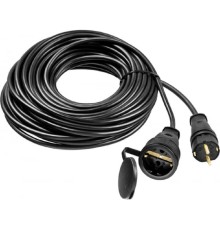 Удлинитель силовой Stayer 55026-20, розеток 1шт, 3x1.5 кв.мм, 20м, КГ, без катушки, черный