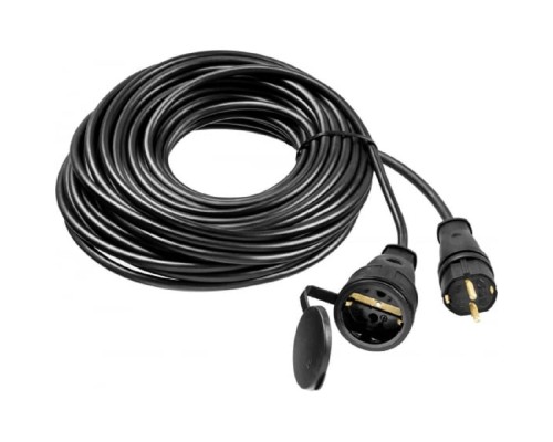 [Шпатели, мастерки, кельмы, терки, гладилки] Удлинитель силовой Stayer 55026-20, розеток 1шт, 3x1.5 кв.мм, 20м, КГ, без катушки, черный