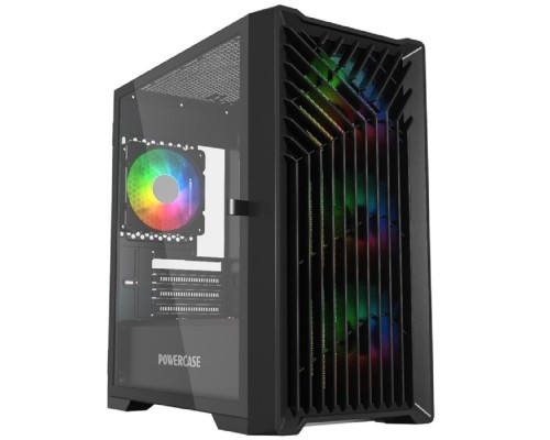 [Корпус] Powercase CMMXB-L4 Mistral Micro X4B, Tempered Glass, 4х 120mm 5-color fan, чёрный, mATX