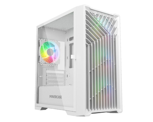 [Корпус] Powercase Mistral Micro X4W, Tempered Glass, 4х 120mm 5-color fan, белый, mATX  (CMMXW-L4)
