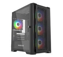 Powercase ByteFlow Micro Black, Tempered Glass, 4х 120mm ARGB fans, ARGB HUB, чёрный, mATX  (CAMBFB-A4)