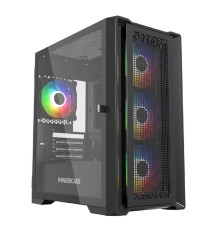 Powercase ByteFlow Micro Black, Tempered Glass, 4х 120mm ARGB fans, ARGB HUB, чёрный, mATX  (CAMBFB-A4)