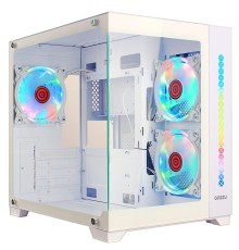 Ginzzu V490 RGB подсветка, контроллер CRC6, 3* 12R6 FAN 12CM RGB, закаленное стекло 1*USB 3.0,1*USB 2.0, AU Белый mATX