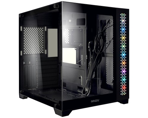 [корпус] Ginzzu V520 RGB подсветка, закаленное стекло 1*USB 3.0,1*USB 2.0, AU ATX