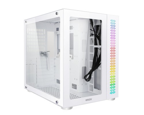 [корпус] Ginzzu V560 RGB подсветка, закаленное стекло 1*USB 3.0,1*USB 2.0, AU Белый ATX