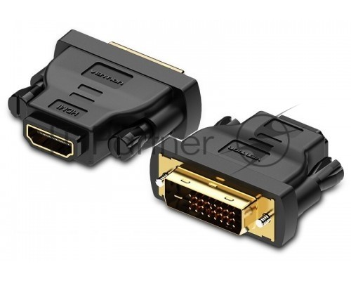 Адаптер-переходник Vention DVI 24+1 M/ HDMI 19F Двунаправленный