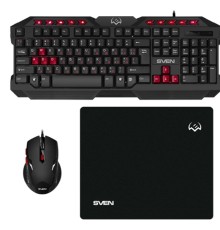 Игровой набор клавиатура+мышь+коврик GS-9200 (114 кл,, 8 смен. кл., 800-2400DPI, 5+1кл.)