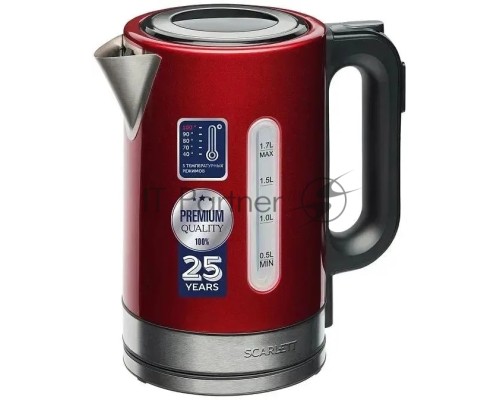 Чайник Scarlett SC-EK21S77 (красный) С цифровым управлением; Мощность, Вт: 2200; Объем, л: 1.7