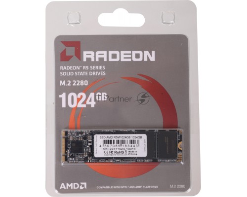 Накопитель SSD M.2 2280 1024GB AMD Radeon R5 Client SSD R5M1024G8 SATA 6Gb/s, 3D TLC, RTL (183443)