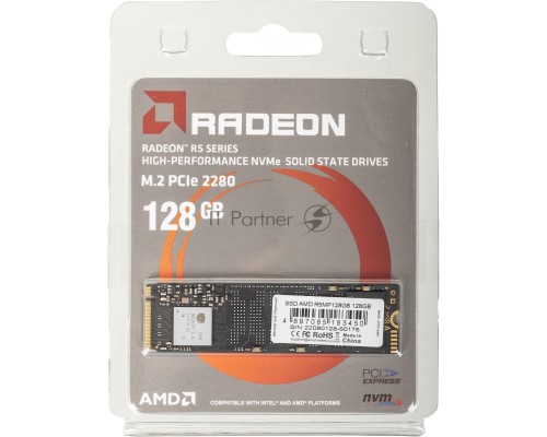 Накопитель SSD M.2 2280 128GB AMD Radeon R5 Client SSD R5MP128G8 PCIe Gen3x4 with NVMe, 3D TLC, RTL (183450)