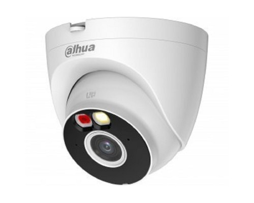 [Видеонаблюдение] DAHUA DH-IPC-T2AP-PV-0280B Уличная турельная IP-видеокамера Smart Dual Light 2Мп, 1/3” CMOS, объектив 2.8мм, видеоаналитика, ИК 30м, LED 30м, микрофон, динамик, Wi-Fi 2.4ГГц, IP67, металл/пластик