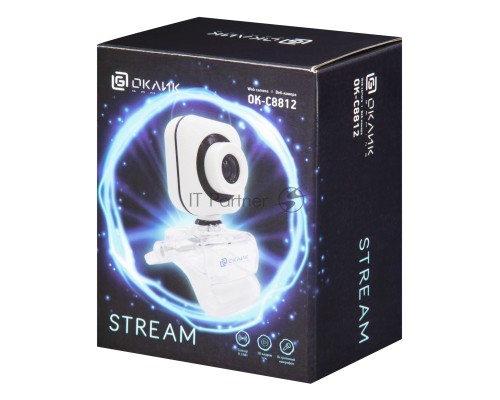 Камера Web Оклик OK-C8812 белый 0.3Mpix (640x480) USB2.0 с микрофоном