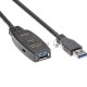 Кабель-адаптер USB3.0-repeater Aopen, удлинительный активный <Am-->Af> 10м