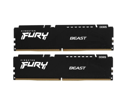 [Модуль памяти] Память DDR5 2x32GB 5200MHz Kingston KF552C36BBEK2-64 Fury Beast Black Expo RTL Gaming PC5-41600 CL36 DIMM 288-pin 1.25В kit single rank с радиатором Ret