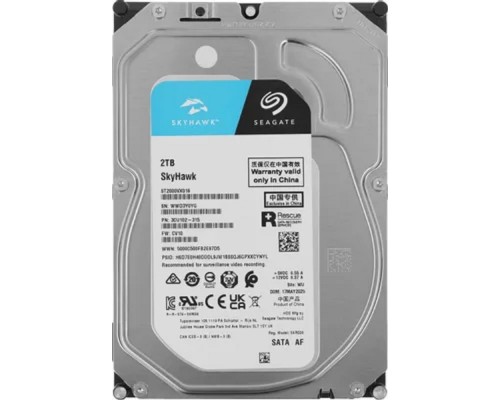 [Жесткий диск] 2TB Seagate Skyhawk (ST2000VX016) {Serial ATA III, 5400 rpm, 256mb, для видеонаблюдения}