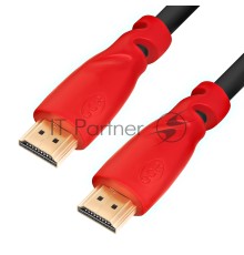 Кабель GCR 2.0m HDMI версия 1.4, черный, красные коннекторы, OD7.3mm, 30/30 AWG, позолоченные контакты, Ethernet 10.2 Гбит/с, 3D, 4K GCR-HM350-2.0m, экран