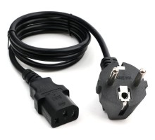Кабель питания Cablexpert Schuko-C13, 3х0.5мм2, 6А, с заземлением, 1м, черный, пакет (PC-186-1M)