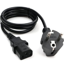 Кабель питания Cablexpert Schuko-C13, 3х0.5мм2, 6А, с заземлением, 1м, черный, пакет (PC-186-1M)